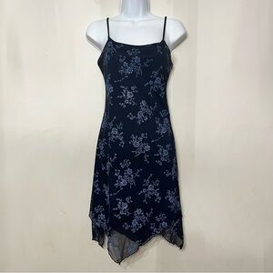 Vintage Candy Rocket Dress 90s Y2K Dark Floral Whimsigoth Hankerchief Fairy M